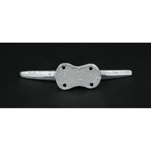 Set of 4 Silver Finish Cast Iron Cleat Wall Hooks/Drawer Pulls - Picture 4 of 6